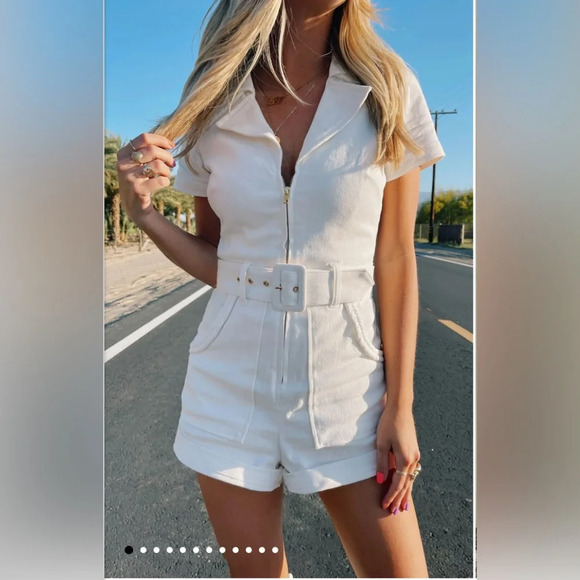 Show Me Your MuMu Pants - Show Me Your MuMu Outlaw Romper in Pearly White 🤠